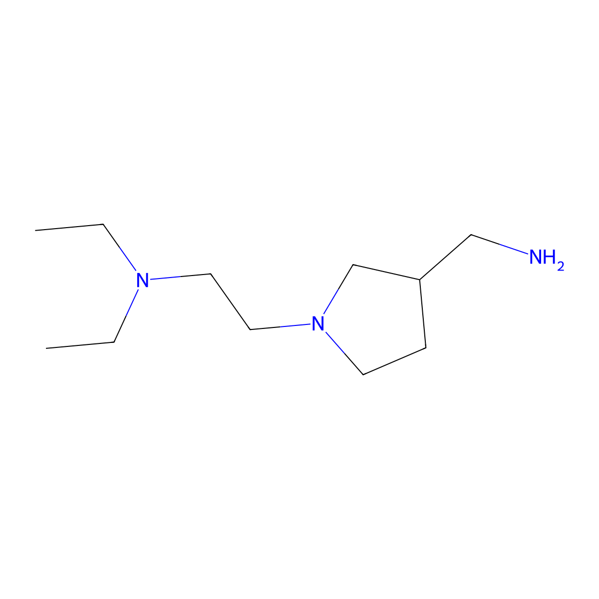 2-[3-(Aminomethyl)-1-pyrrolidinyl]-N,N-diethylethanamine molecular structure, CAS 1016888-02-0