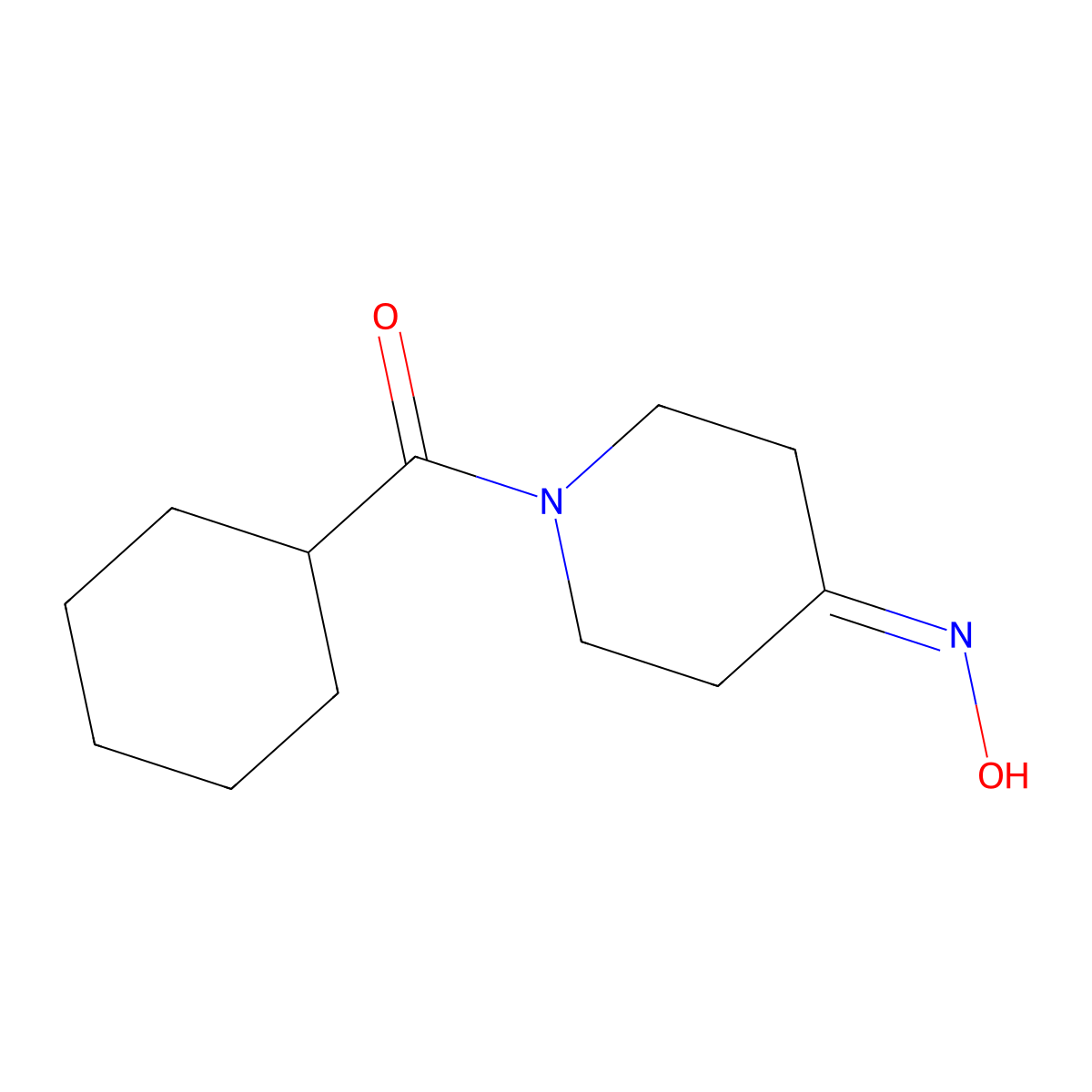 N-(1-cyclohexanecarbonylpiperidin-4-ylidene)hydroxylamine molecular structure, CAS 1016888-04-2