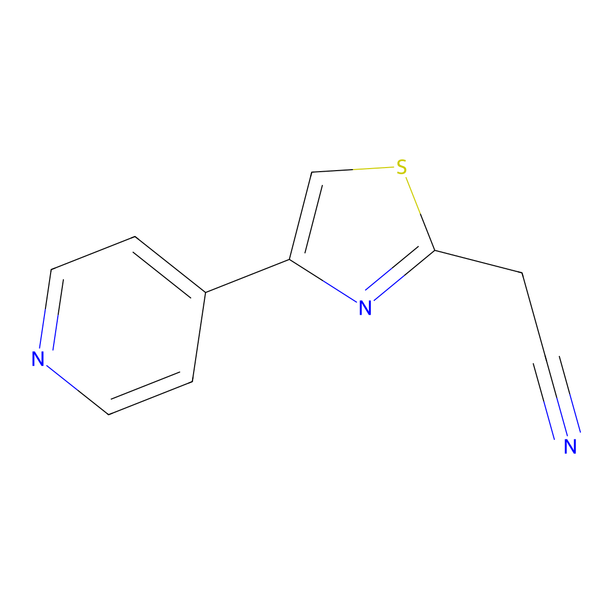2-[4-(Pyridin-4-YL)-1,3-thiazol-2-YL]acetonitrile molecular structure, CAS 1016888-78-0