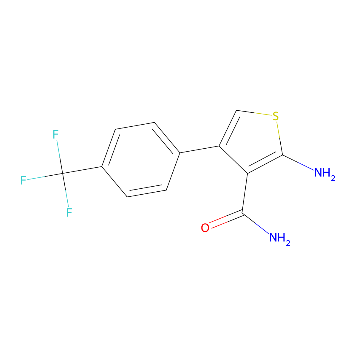 2-Amino-4-[4-(trifluoromethyl)phenyl]thiophene-3-carboxamide molecular structure, CAS 1016889-40-9