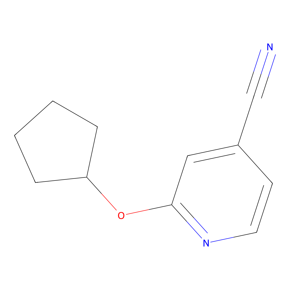2-(Cyclopentyloxy)pyridine-4-carbonitrile molecular structure, CAS 1016889-84-1