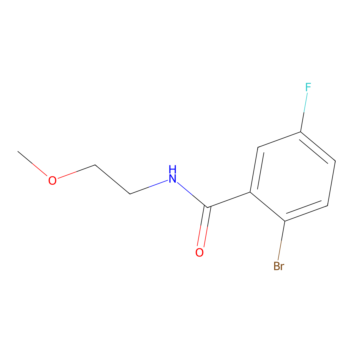 2-bromo-5-fluoro-N-(2-methoxyethyl)benzamide molecular structure, CAS 1016890-53-1