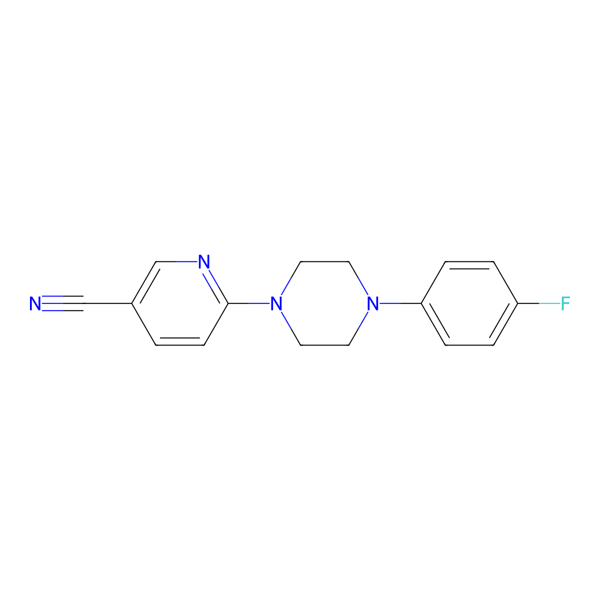 6-[4-(4-Fluorophenyl)piperazin-1-yl]pyridine-3-carbonitrile molecular structure, CAS 1016891-05-6