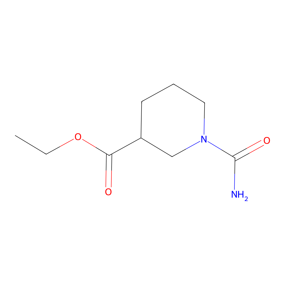 Ethyl 1-carbamoylpiperidine-3-carboxylate molecular structure, CAS 1016891-92-1