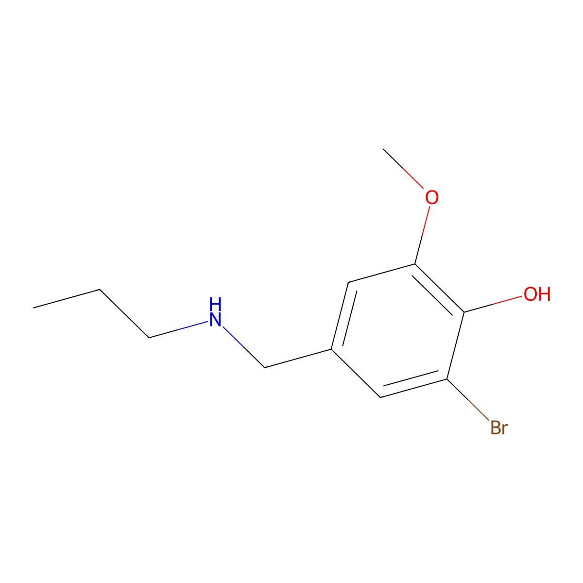 2-Bromo-6-methoxy-4-[(propylamino)methyl]phenol molecular structure, CAS 1016891-93-2