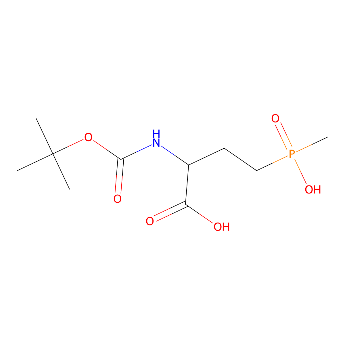 2-{[(Tert-butoxy)carbonyl]amino}-4-[hydroxy(methyl)phosphoryl]butanoic acid molecular structure, CAS 1016893-90-5