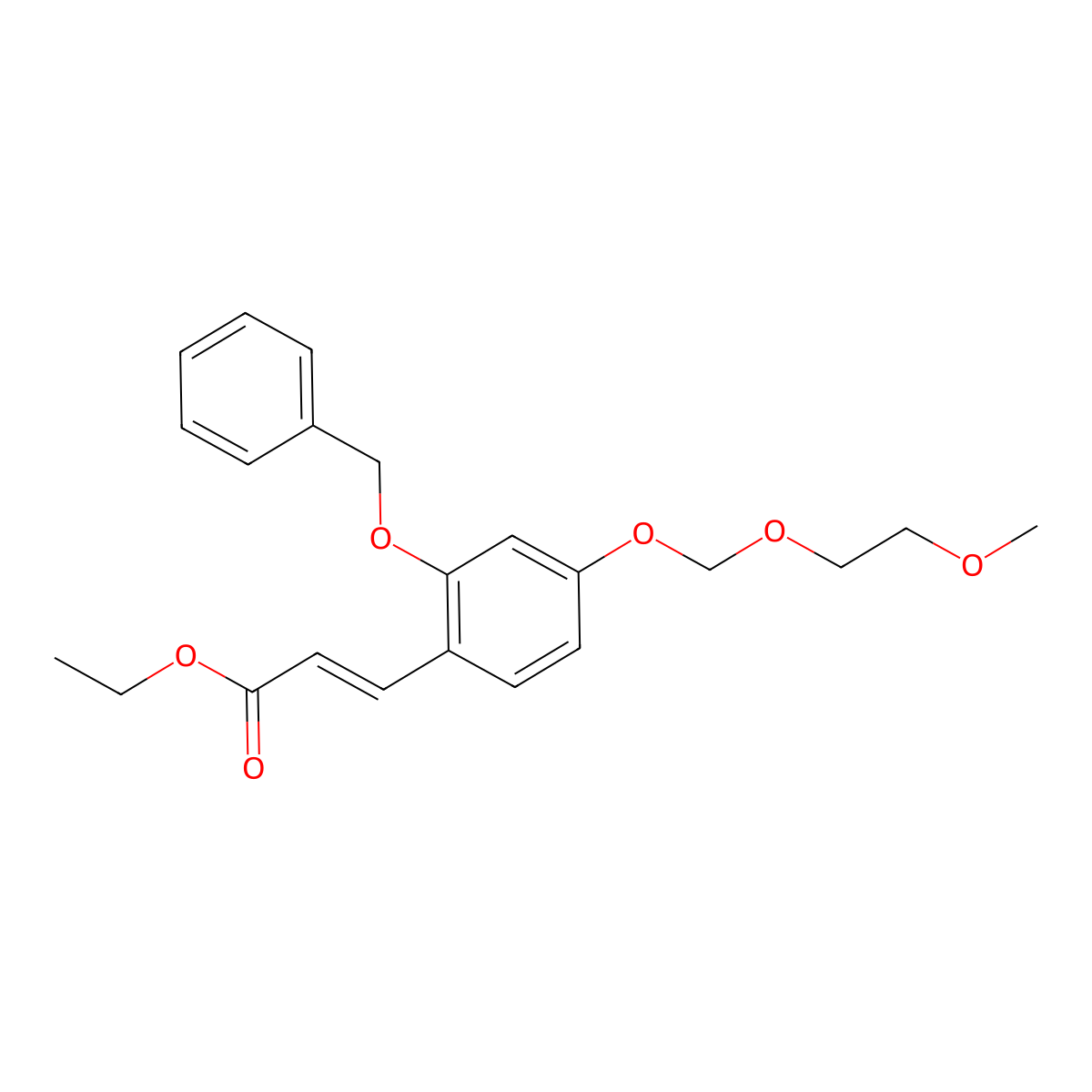 Ethyl (E)-3-(2-(benzyloxy)-4-((2-methoxyethoxy)methoxy)phenyl)acrylate molecular structure, CAS 1016896-51-7