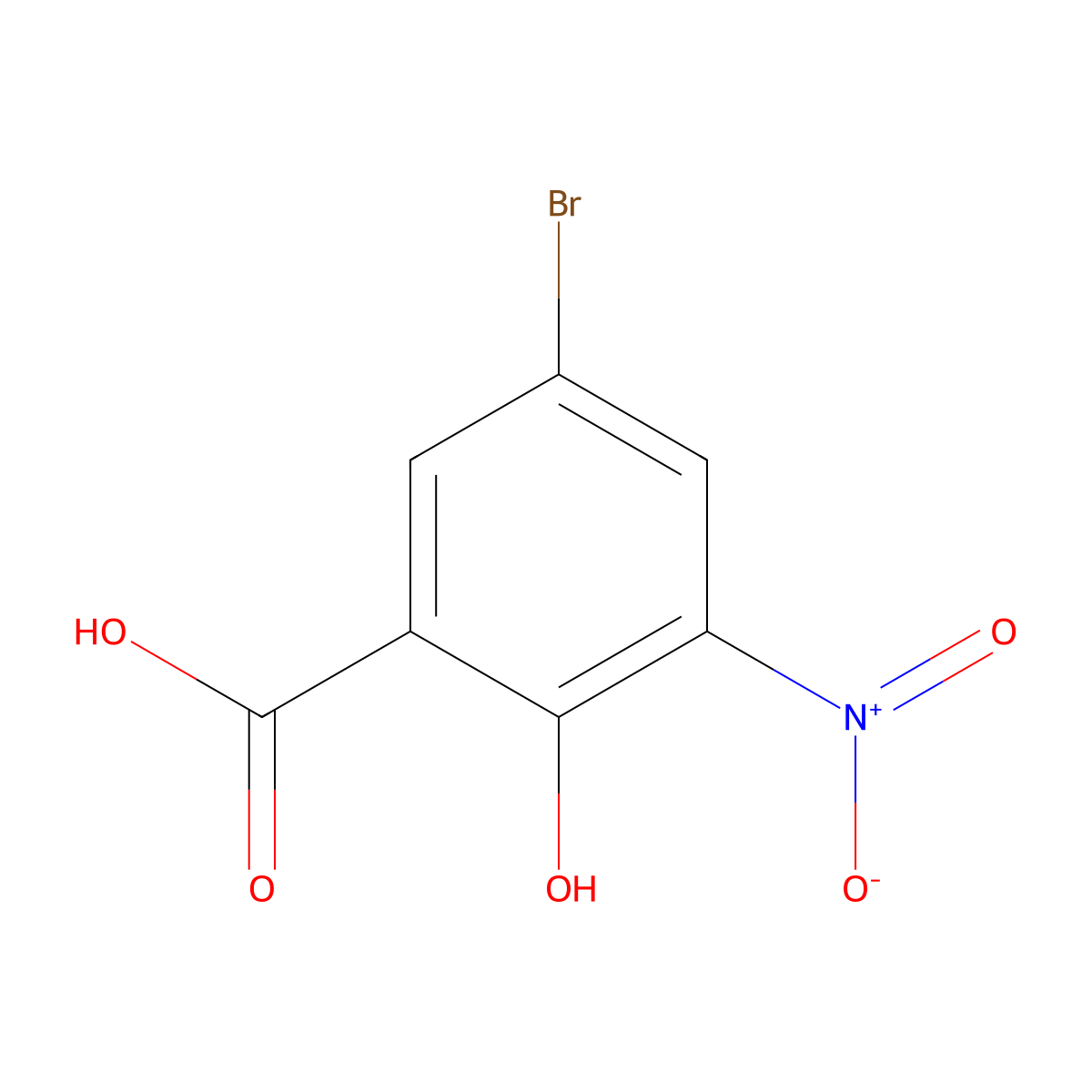 5-Bromo-3-nitrosalicylic acid molecular structure, CAS 10169-50-3