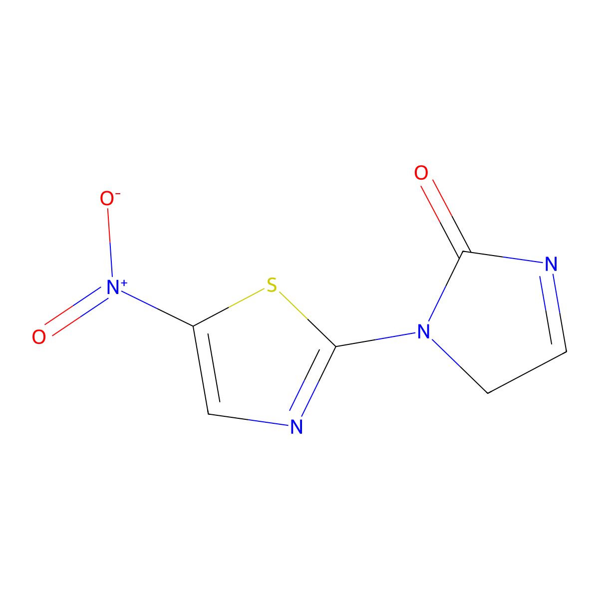 3-Imidazolin-2-one, 1-(5-nitro-2-thiazolyl)- molecular structure, CAS 101692-33-5