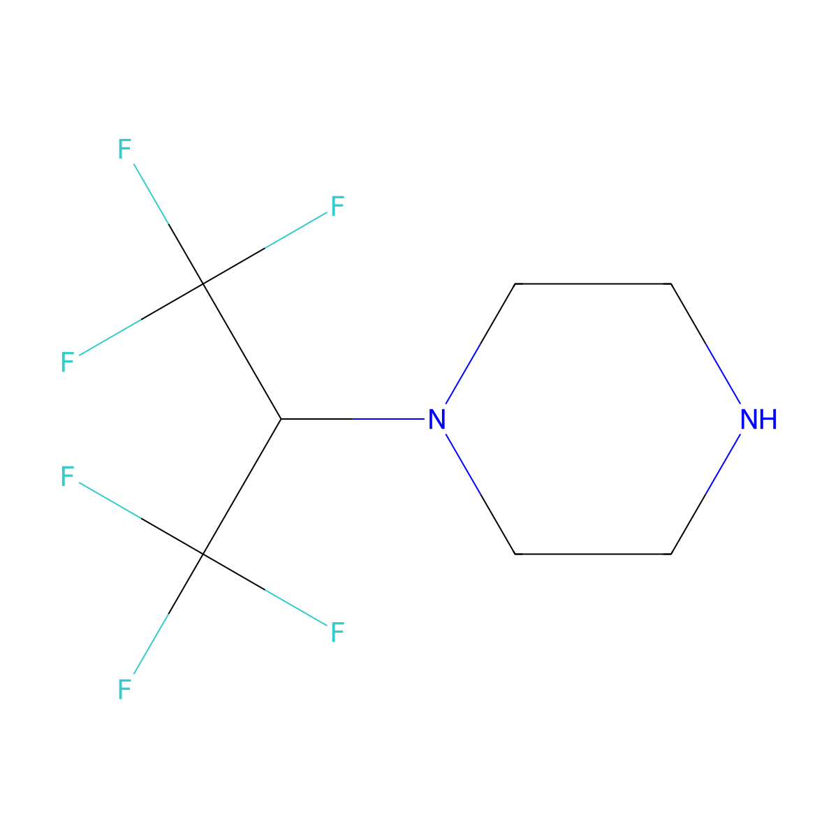 1-(1,1,1,3,3,3-Hexafluoropropan-2-yl)piperazine molecular structure, CAS 1016952-72-9