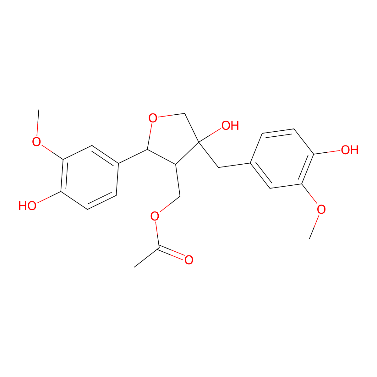 Olivil monoacetate molecular structure, CAS 1016974-78-9