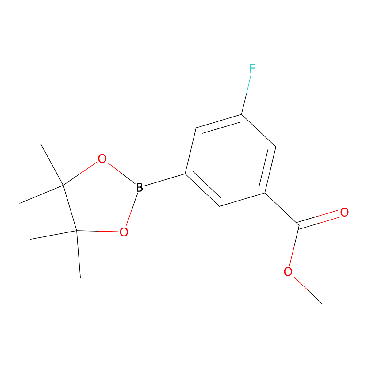 Methyl 3-fluoro-5-(tetramethyl-1,3,2-dioxaborolan-2-yl)benzoate molecular structure, CAS 1016979-31-9