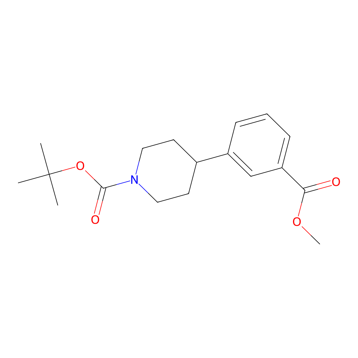 1-Boc-4-[3-(methoxycarbonyl)phenyl]piperidine molecular structure, CAS 1016980-41-8