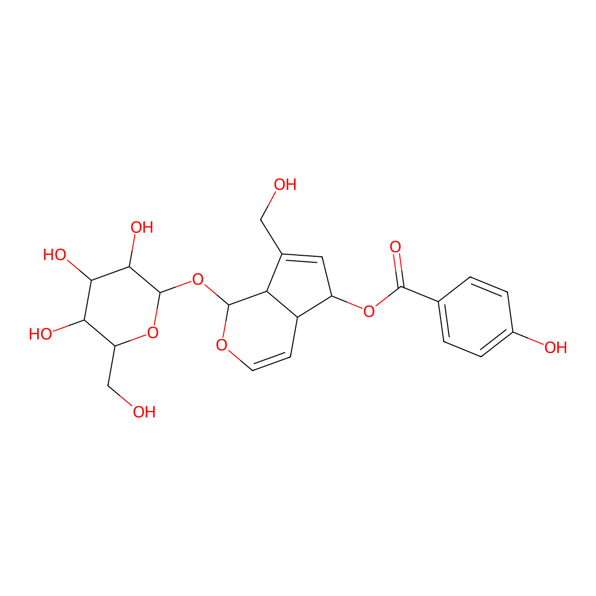 6-O-p-Hydroxybenzoylaucubin molecular structure, CAS 1016987-87-3