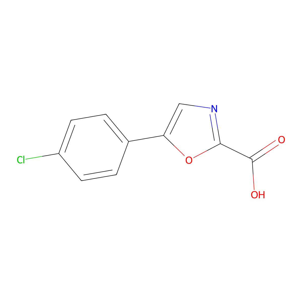 5-(4-Chlorophenyl)-1,3-oxazole-2-carboxylic acid molecular structure, CAS 1017-03-4