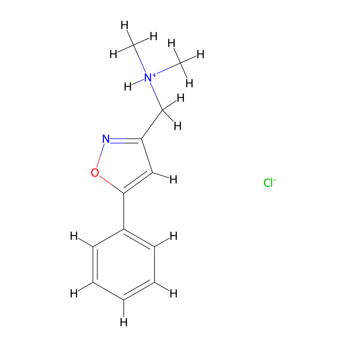 N,N-Dimethyl-1-(5-phenyl-1,2-oxazol-3-yl)methanamine--hydrogen chloride (1/1) molecular structure, CAS 1017-08-9