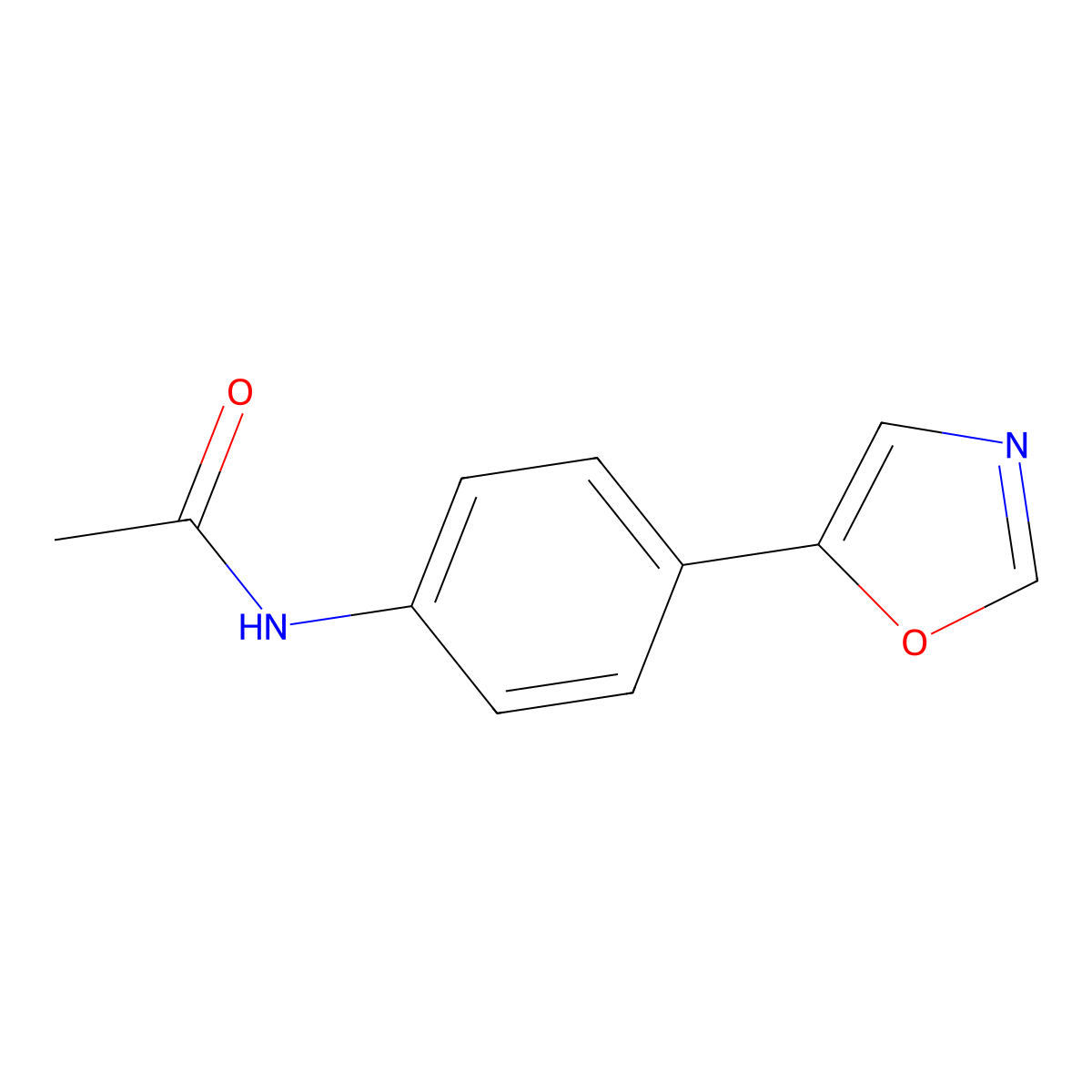 N-[4-(1,3-oxazol-5-yl)phenyl]acetamide molecular structure, CAS 1017-14-7
