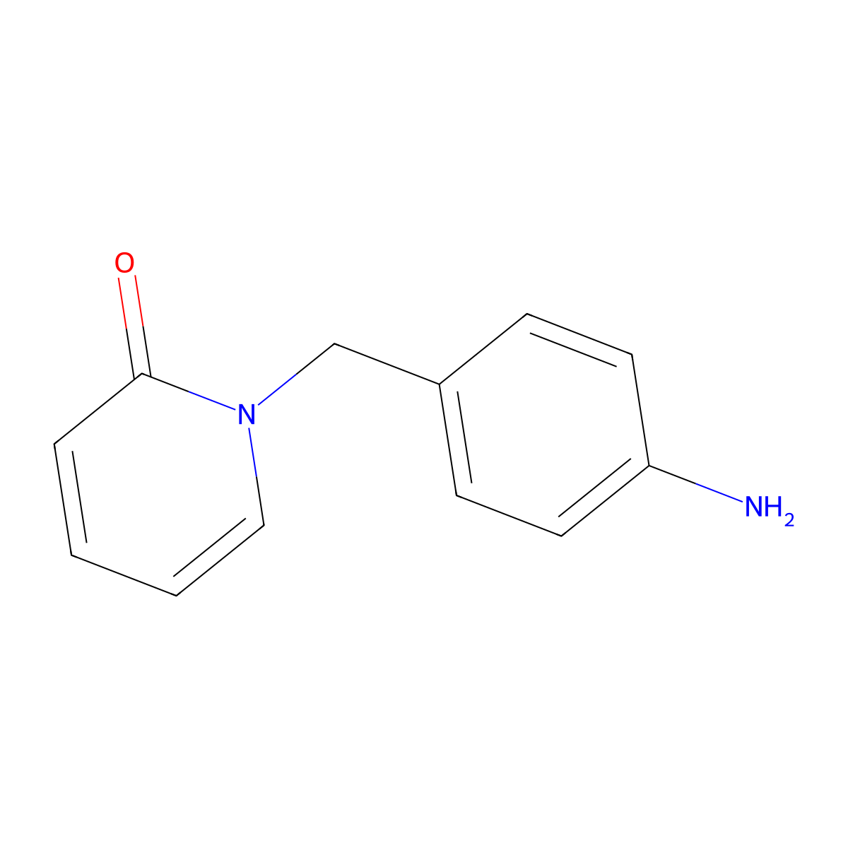 1-[(4-Aminophenyl)methyl]-1,2-dihydropyridin-2-one molecular structure, CAS 1017-42-1