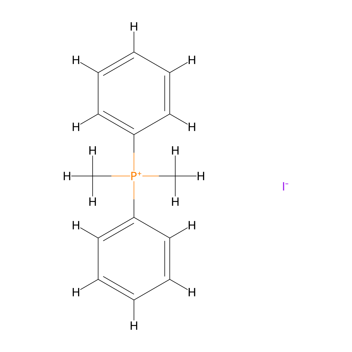 Dimethyldiphenylphosphonium iodide molecular structure, CAS 1017-88-5
