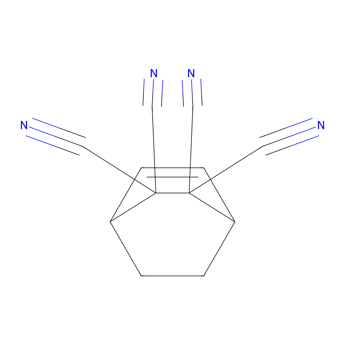 Bicyclo[2.2.2]oct-5-ene-2,2,3,3-tetracarbonitrile molecular structure, CAS 1017-93-2