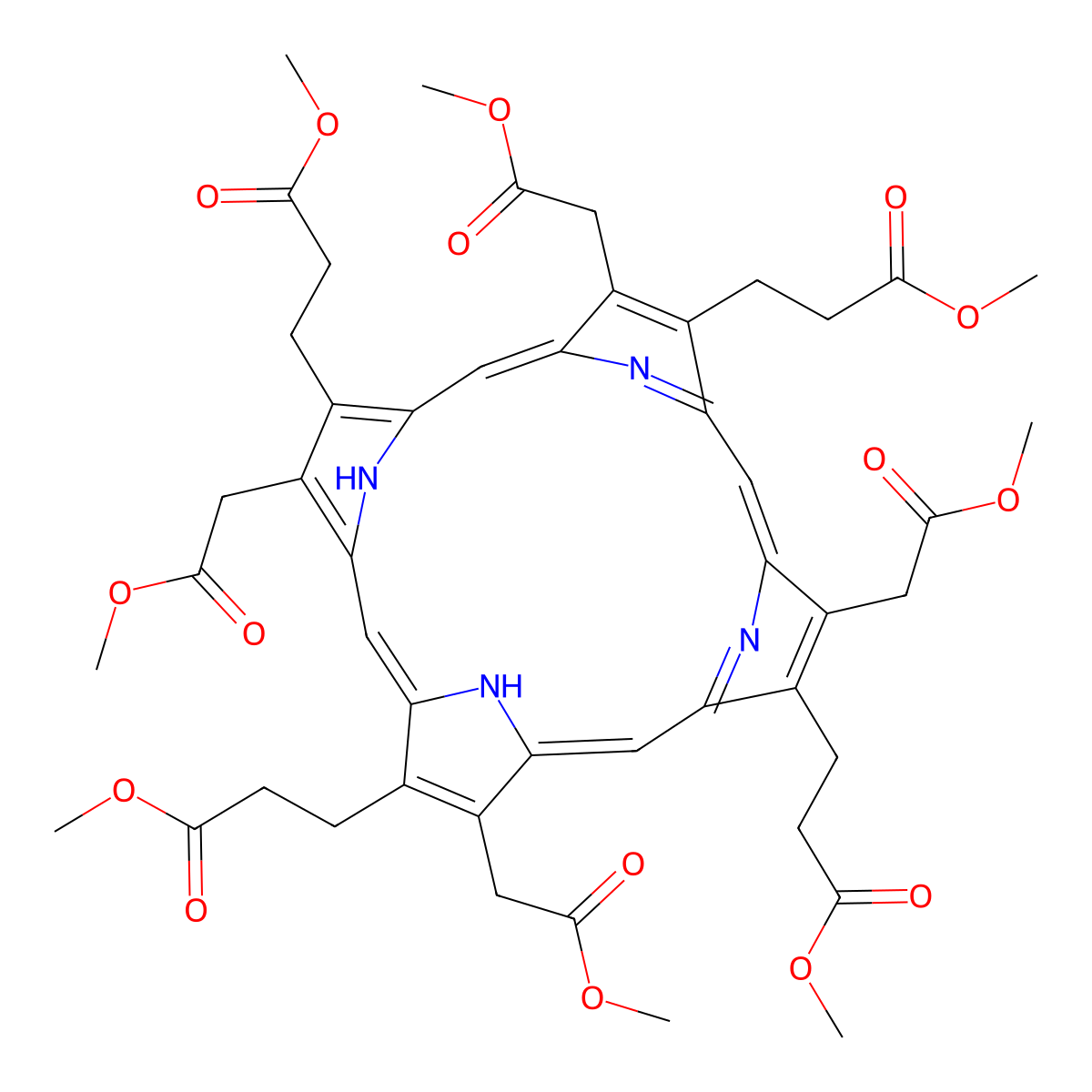 Uroporphyrin I octamethyl ester molecular structure, CAS 10170-03-3