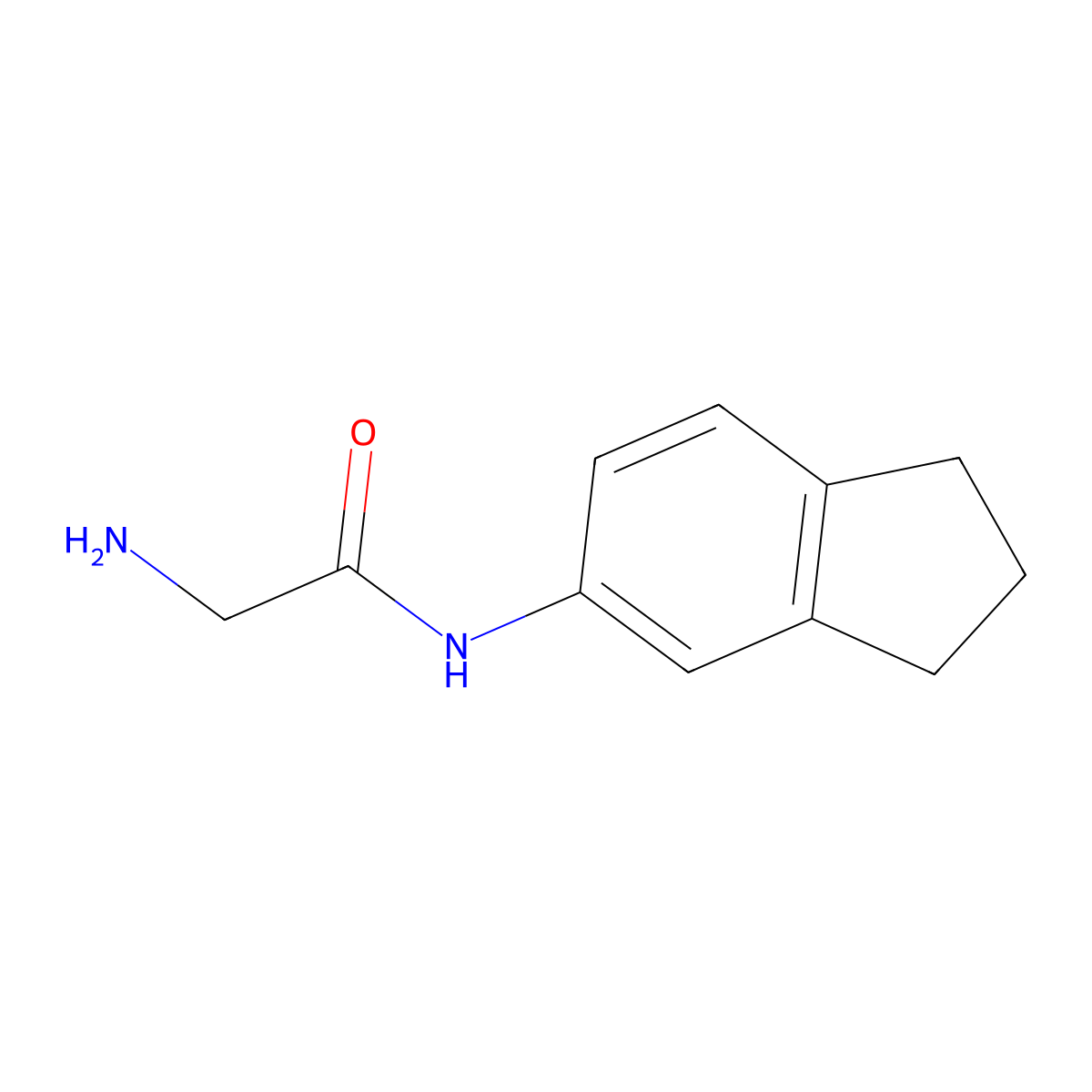 2-amino-N-(2,3-dihydro-1H-inden-5-yl)acetamide molecular structure, CAS 1017019-23-6