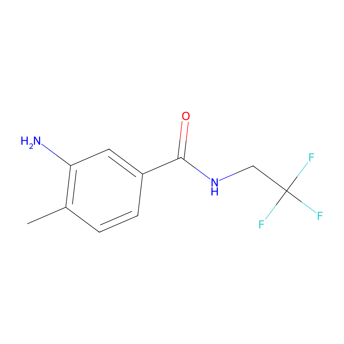 3-amino-4-methyl-N-(2,2,2-trifluoroethyl)benzamide molecular structure, CAS 1017019-26-9