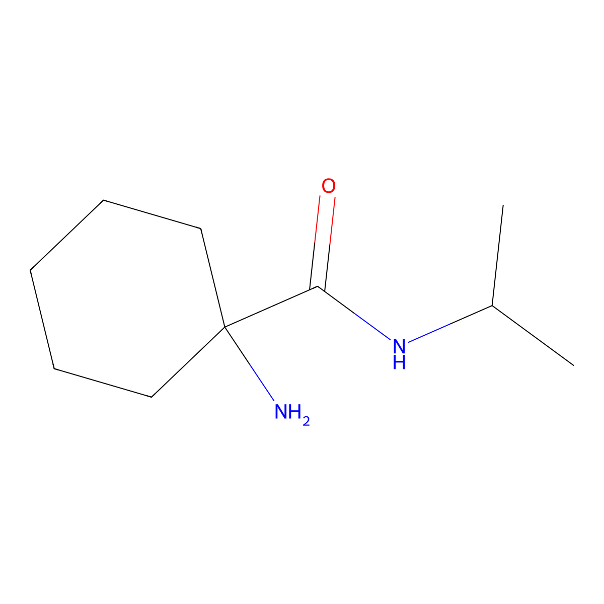 1-amino-N-(propan-2-yl)cyclohexane-1-carboxamide molecular structure, CAS 1017019-29-2