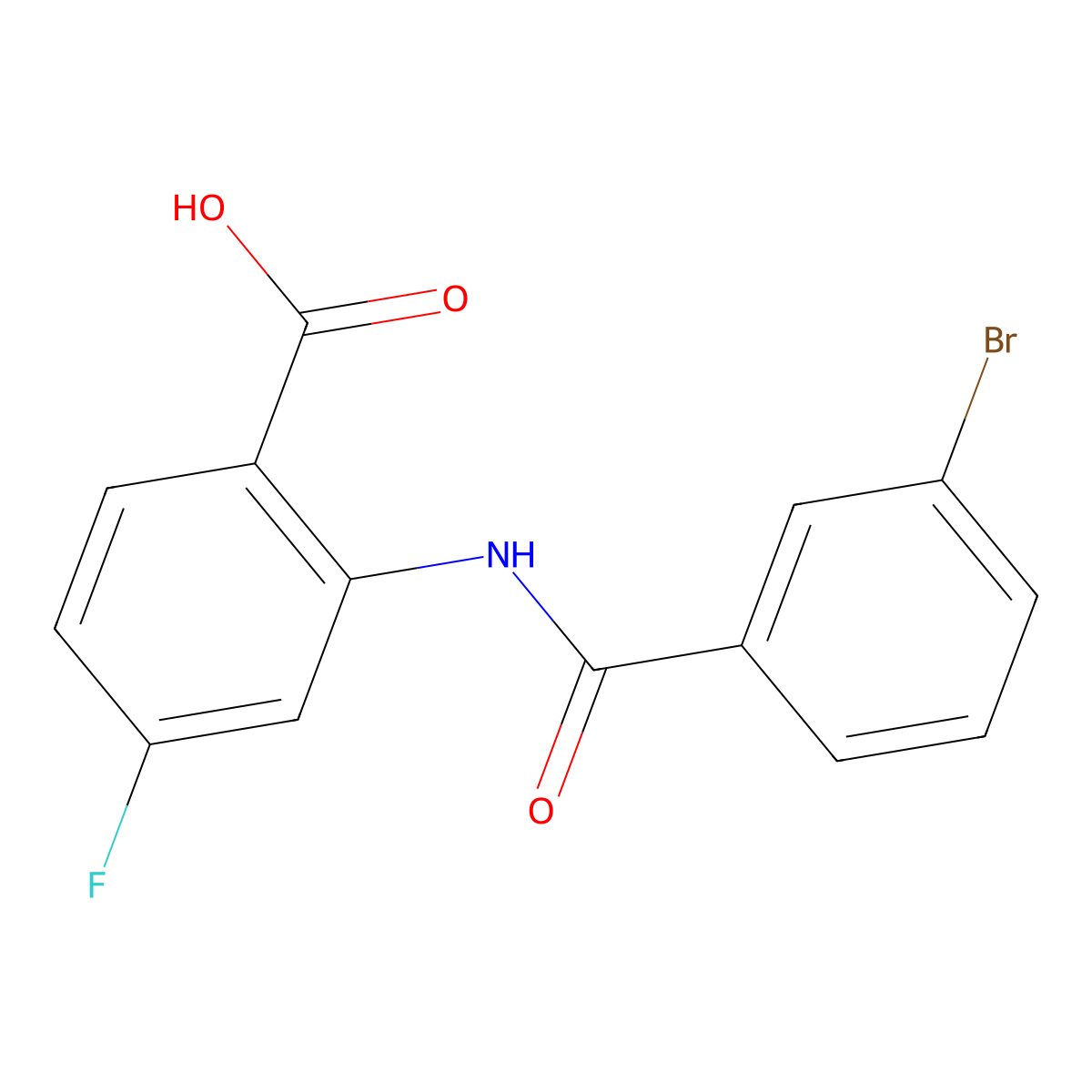 2-(3-Bromobenzamido)-4-fluorobenzoic acid molecular structure, CAS 1017020-32-4