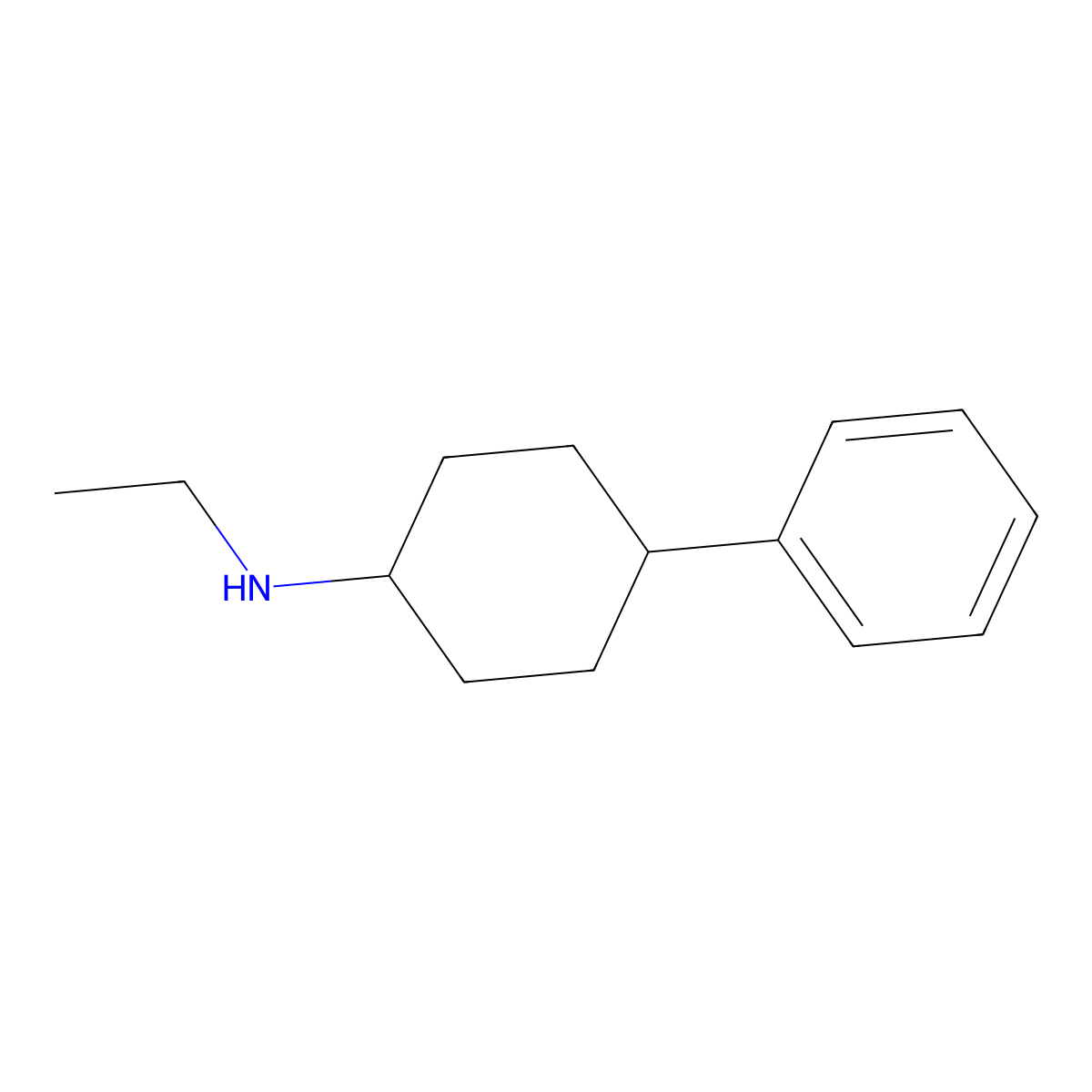 N-ethyl-4-phenylcyclohexan-1-amine molecular structure, CAS 1017020-39-1