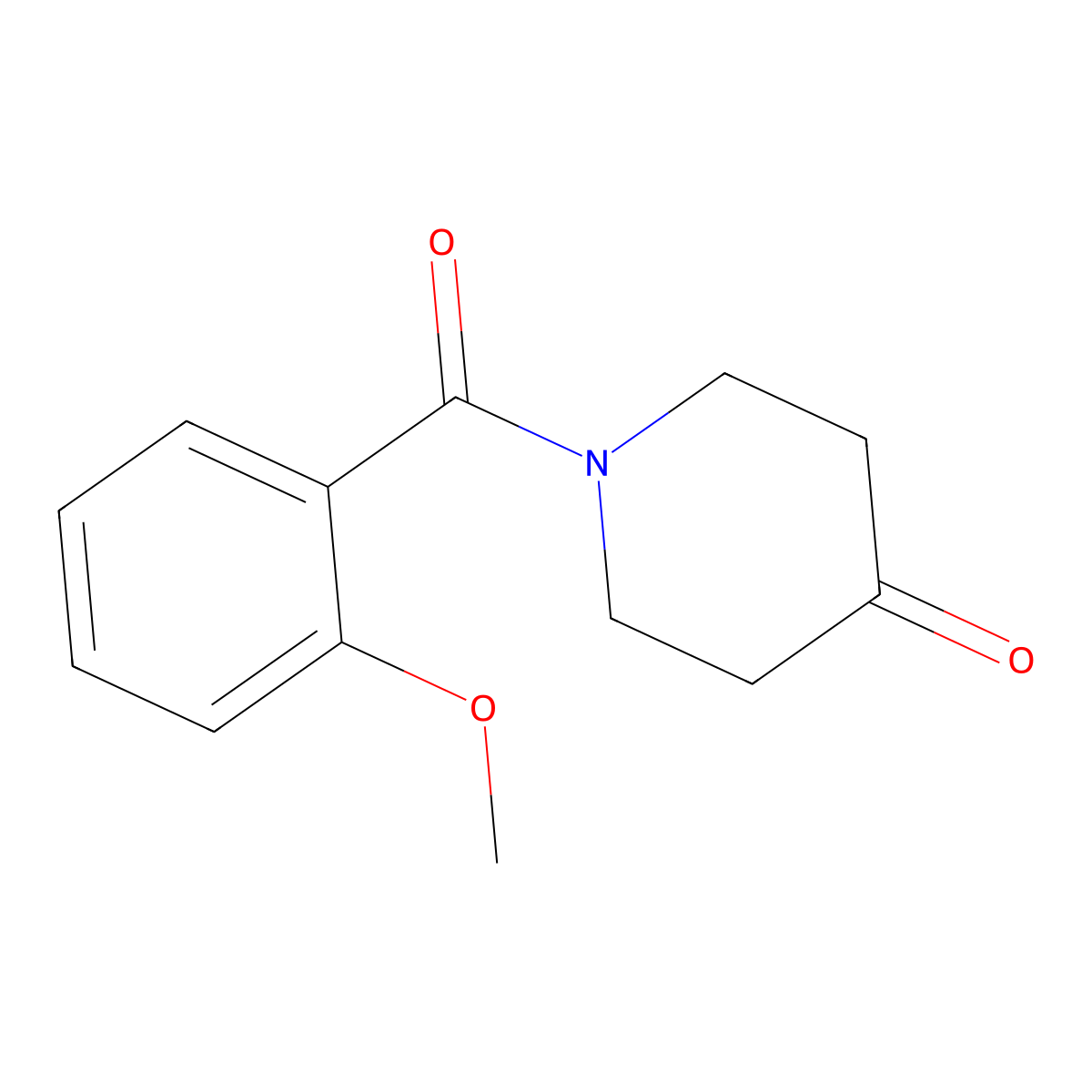 1-(2-Methoxybenzoyl)piperidin-4-one molecular structure, CAS 1017020-43-7
