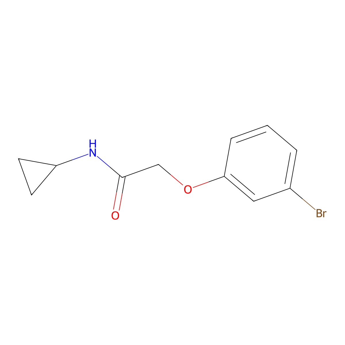 2-(3-bromophenoxy)-N-cyclopropylacetamide molecular structure, CAS 1017020-52-8
