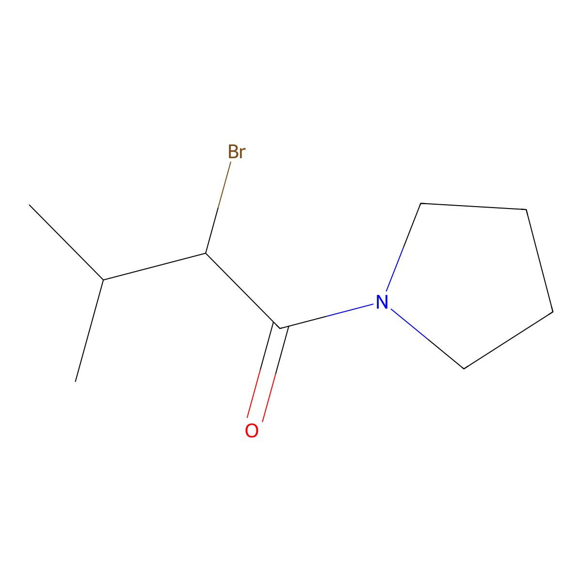 2-Bromo-3-methyl-1-(pyrrolidin-1-yl)butan-1-one molecular structure, CAS 1017021-12-3