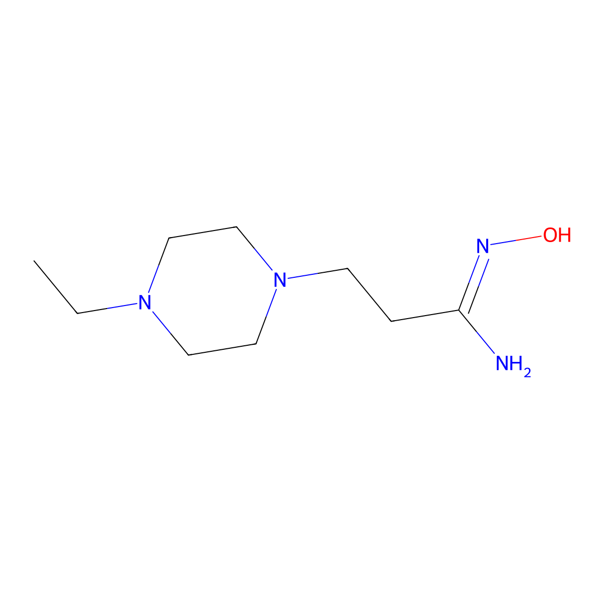 3-(4-ethylpiperazin-1-yl)-N'-hydroxypropanimidamide molecular structure, CAS 1017021-20-3