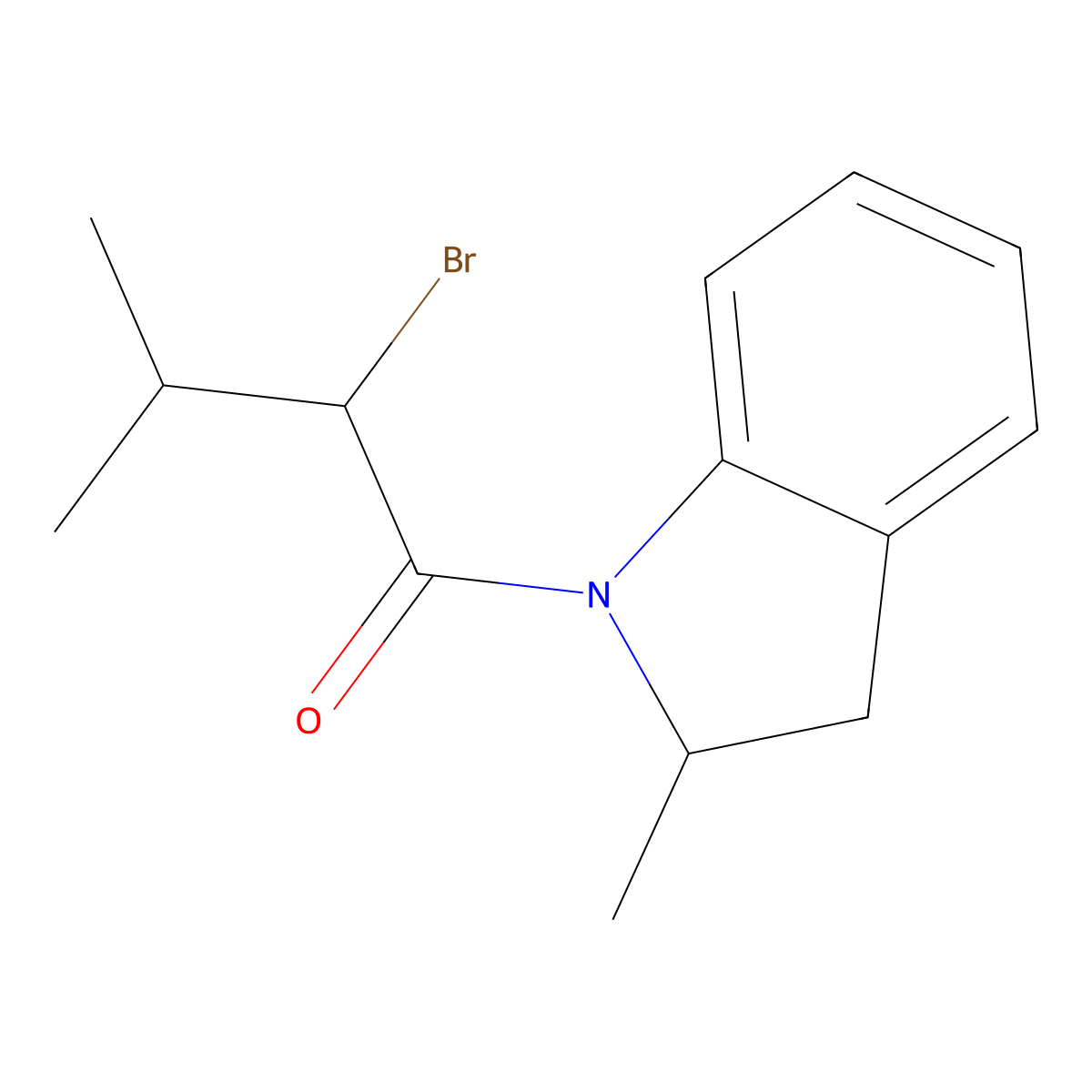 2-bromo-3-methyl-1-(2-methyl-2,3-dihydro-1H-indol-1-yl)butan-1-one molecular structure, CAS 1017021-93-0