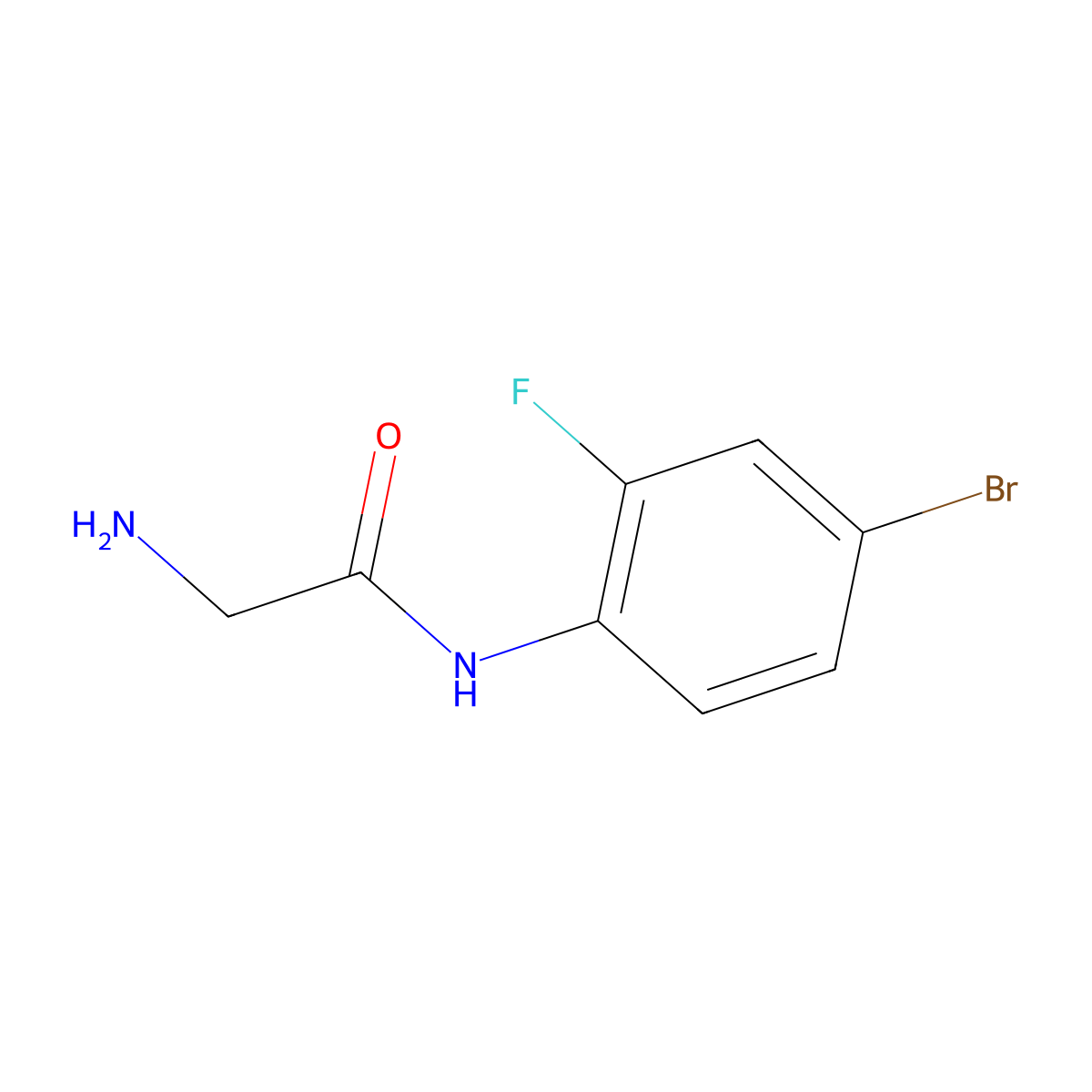 2-Amino-N-(4-bromo-2-fluorophenyl)acetamide molecular structure, CAS 1017022-11-5