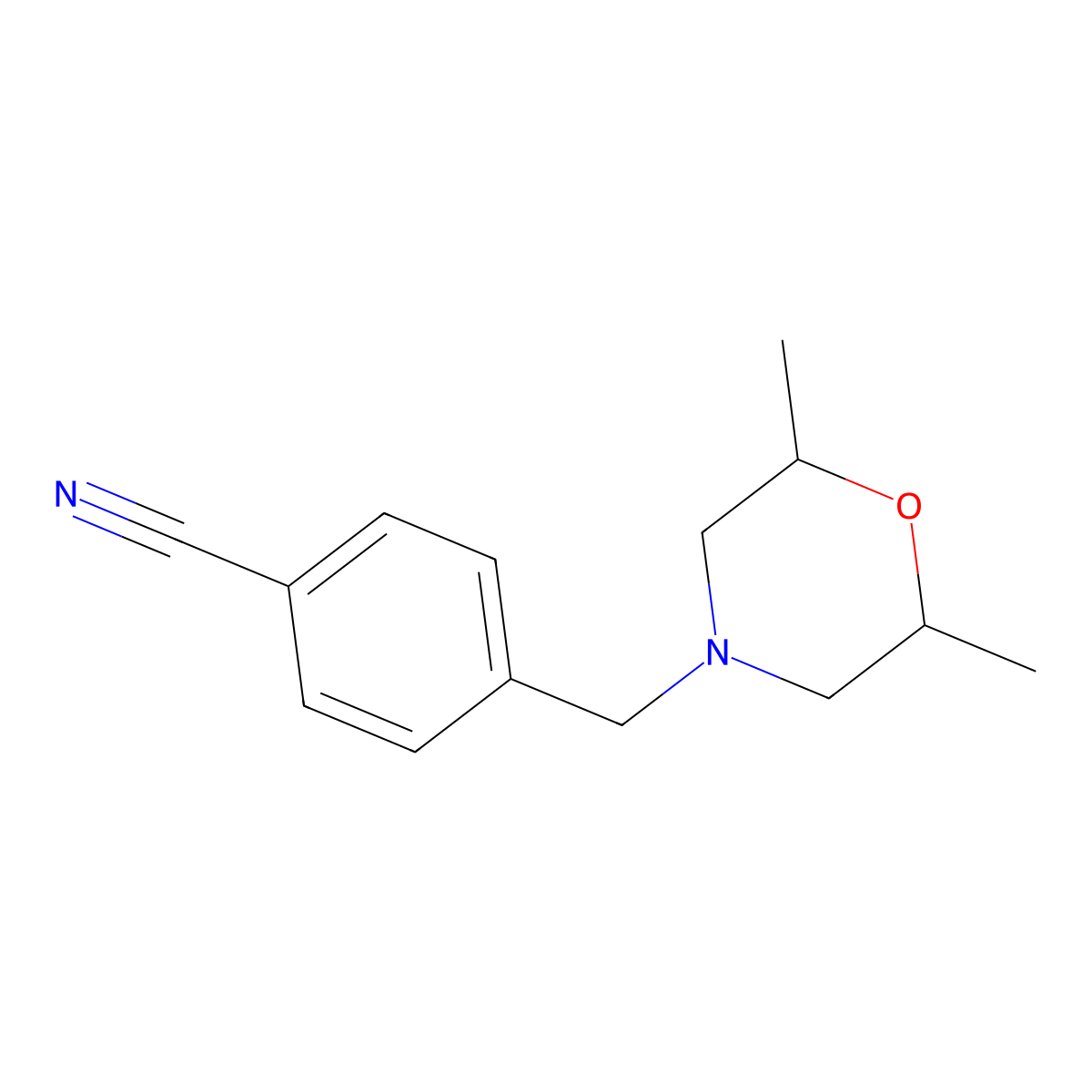 4-[(2,6-Dimethylmorpholin-4-yl)methyl]benzonitrile molecular structure, CAS 1017022-17-1