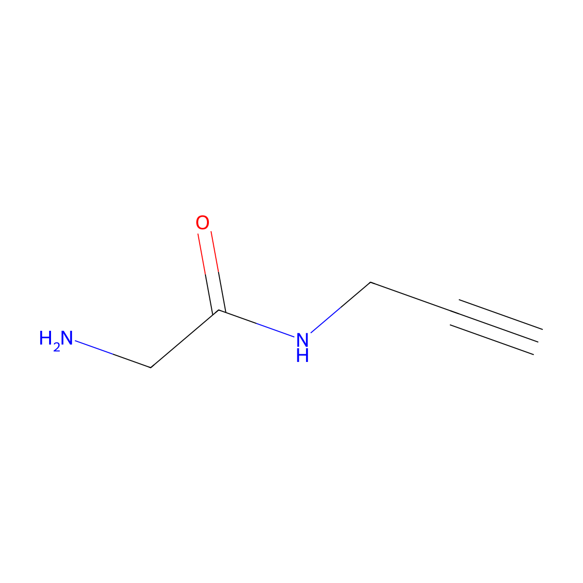 2-amino-N-(prop-2-yn-1-yl)acetamide molecular structure, CAS 1017022-70-6