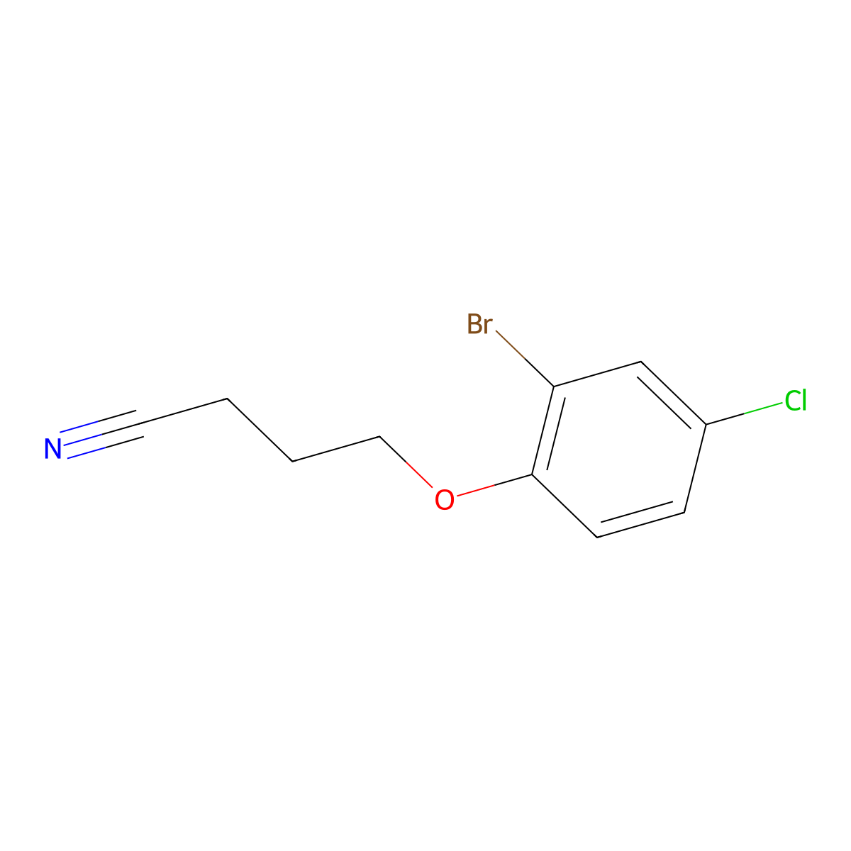 4-(2-Bromo-4-chloro-phenoxy)butanenitrile molecular structure, CAS 1017023-58-3