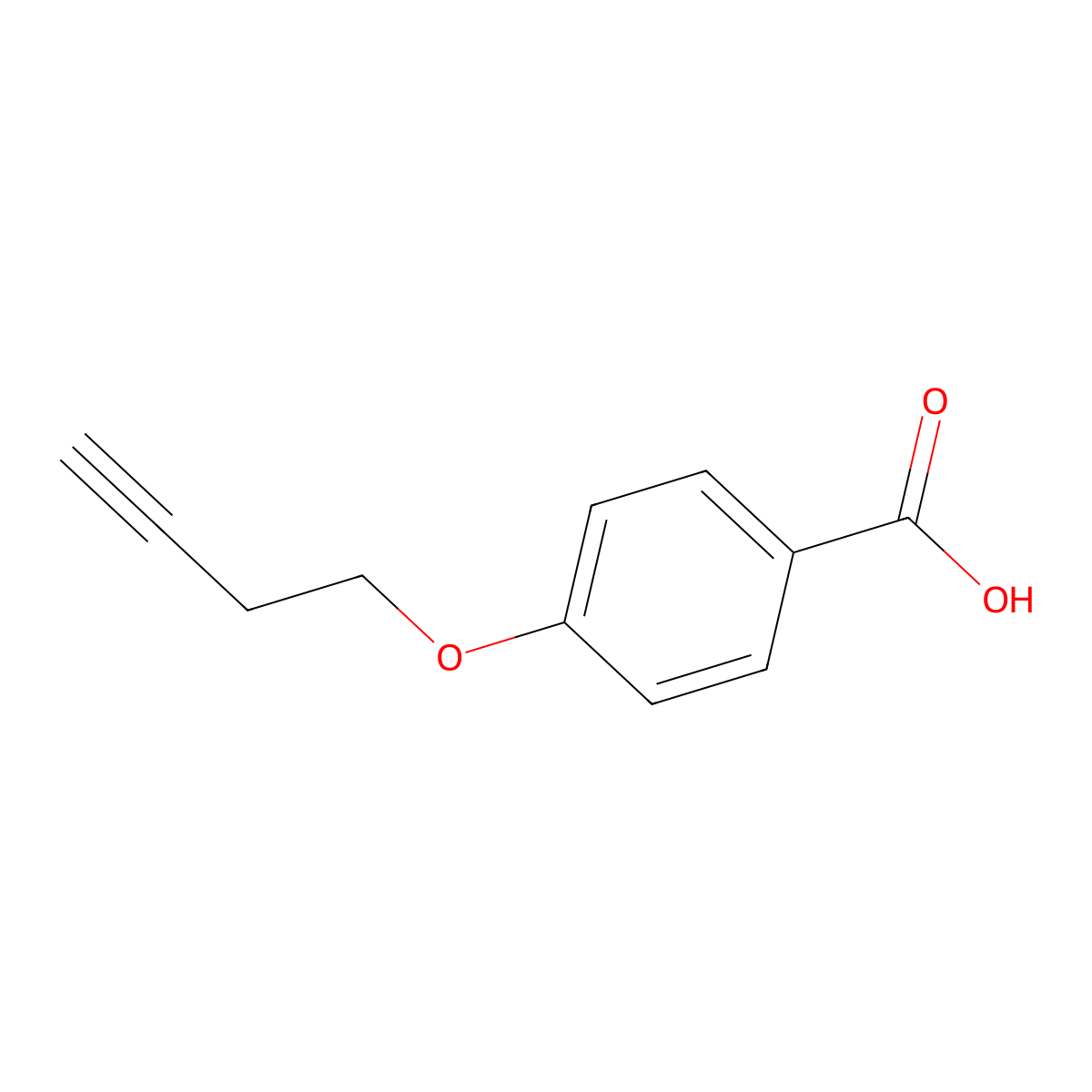 4-(But-3-yn-1-yloxy)benzoic acid molecular structure, CAS 1017024-01-9