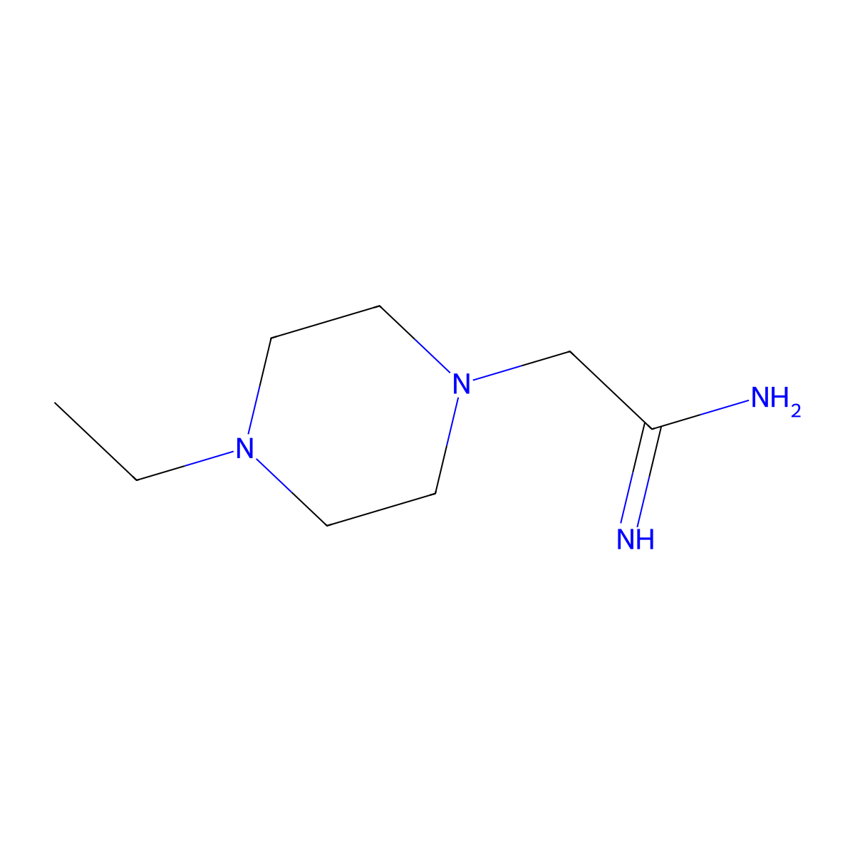2-(4-Ethylpiperazin-1-yl)ethanimidamide molecular structure, CAS 1017024-25-7