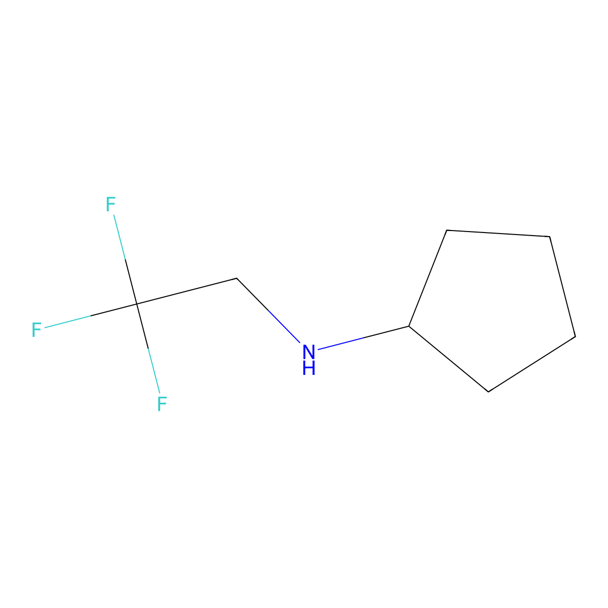 N-(2,2,2-trifluoroethyl)cyclopentanamine molecular structure, CAS 1017024-34-8
