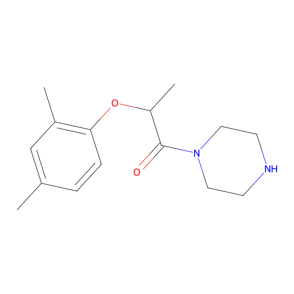 2-(2,4-Dimethylphenoxy)-1-(piperazin-1-YL)propan-1-one molecular structure, CAS 1017025-32-9