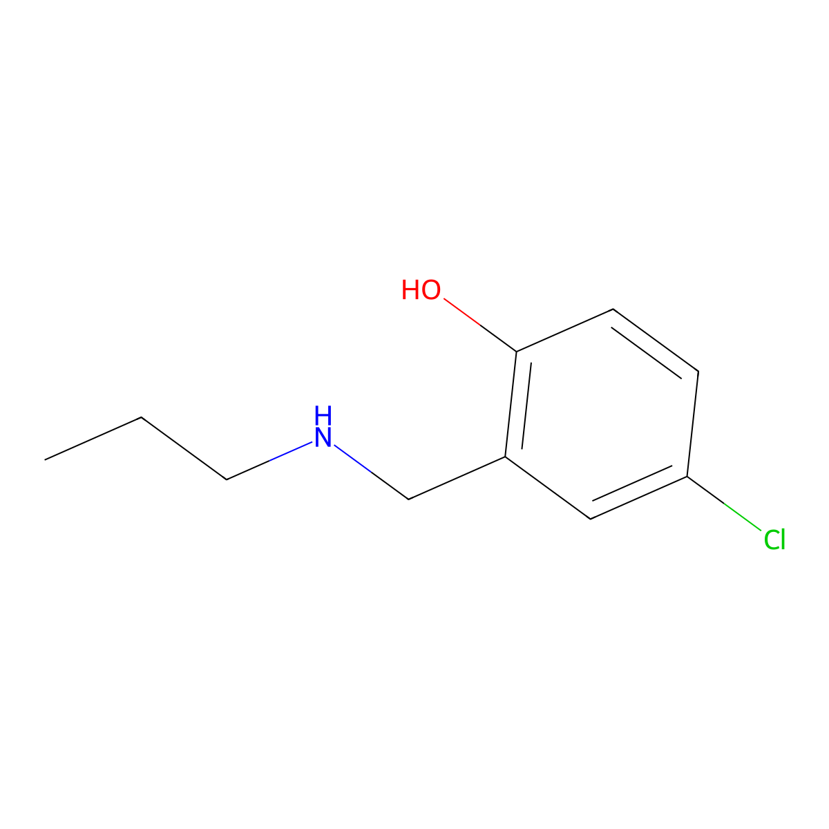 4-Chloro-2-[(propylamino)methyl]phenol molecular structure, CAS 1017026-04-8