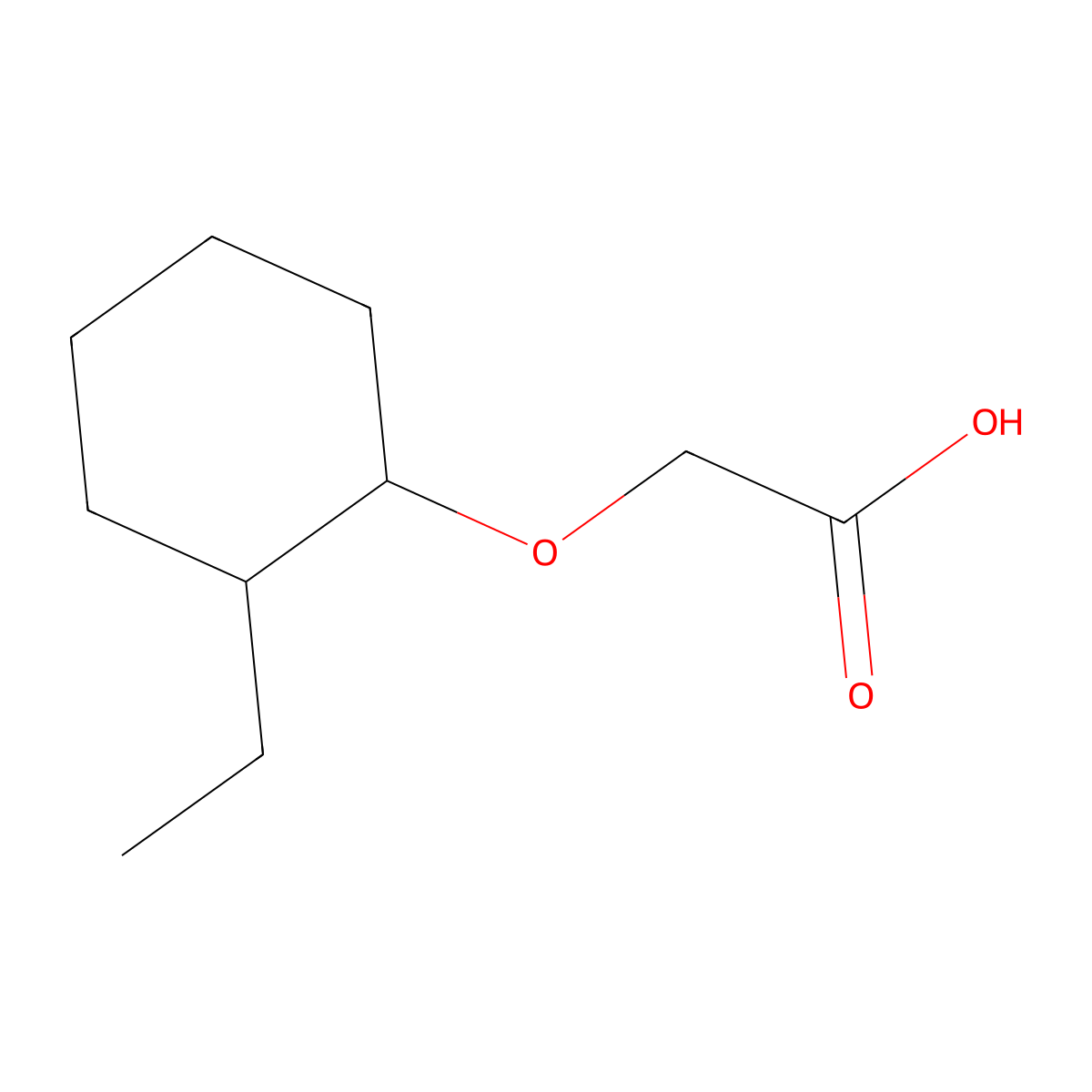 2-[(2-Ethylcyclohexyl)oxy]acetic acid molecular structure, CAS 1017026-13-9