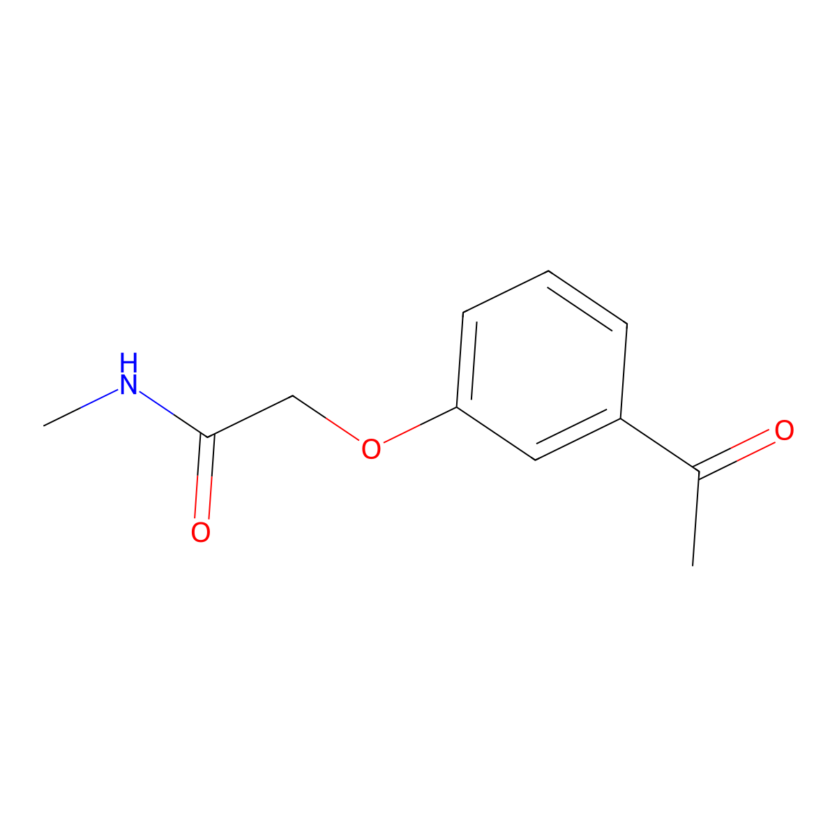 2-(3-acetylphenoxy)-N-methylacetamide molecular structure, CAS 1017026-29-7
