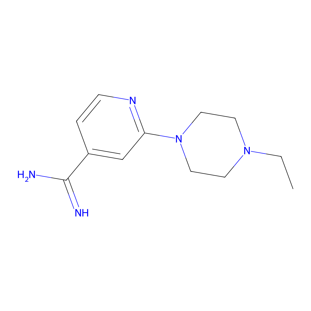 2-(4-Ethylpiperazin-1-yl)isonicotinimidamide molecular structure, CAS 1017026-82-2