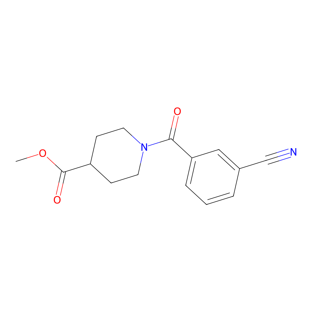 Methyl 1-(3-cyanobenzoyl)piperidine-4-carboxylate molecular structure, CAS 1017028-18-0