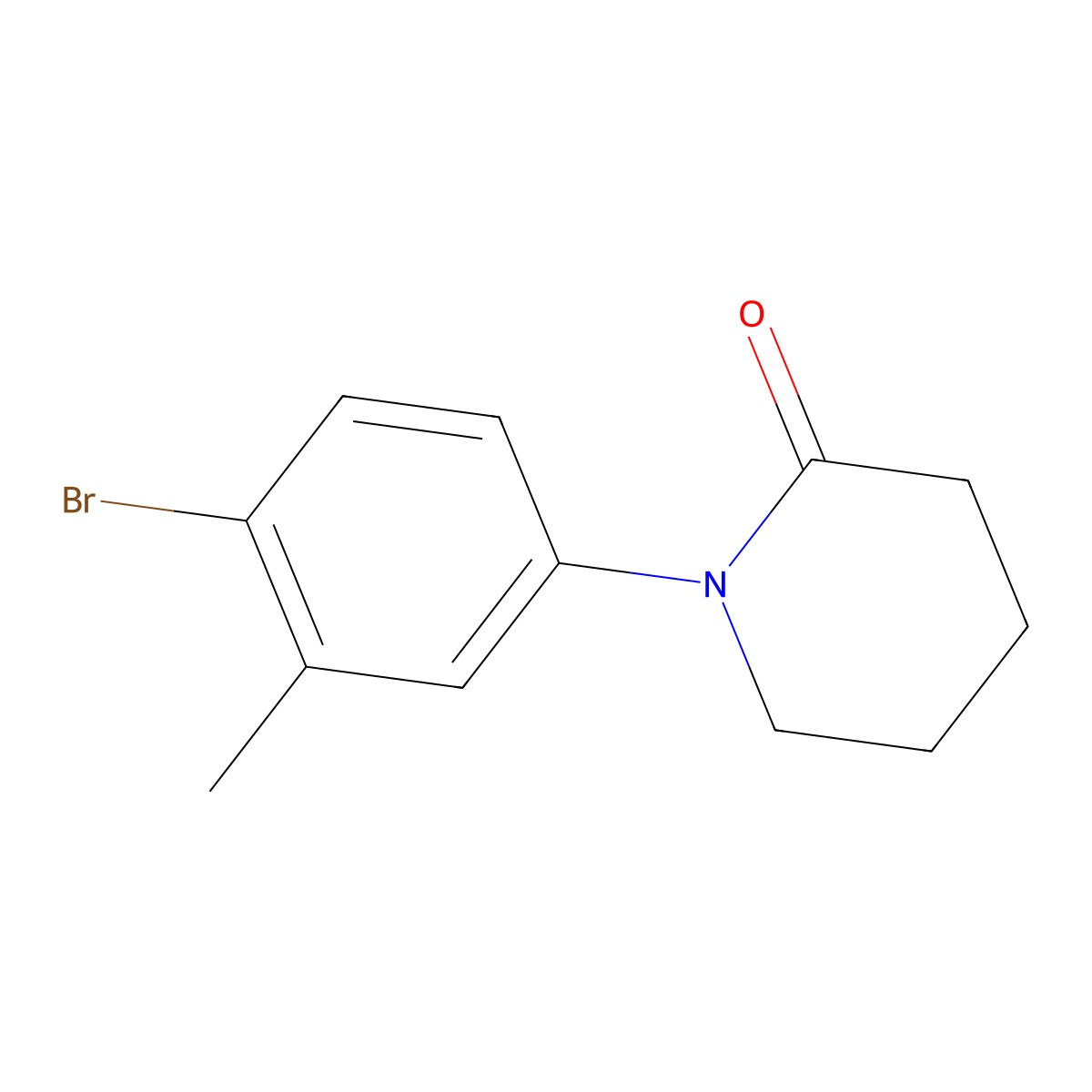 1-(4-Bromo-3-methylphenyl)piperidin-2-one molecular structure, CAS 1017029-00-3