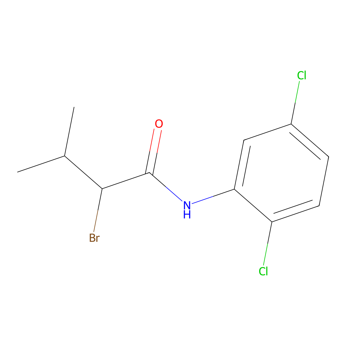 2-bromo-N-(2,5-dichlorophenyl)-3-methylbutanamide molecular structure, CAS 1017029-14-9